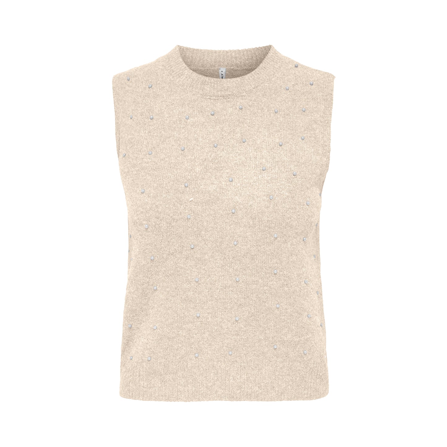 Only Renata Life SL O-Neck Pearl Vest Knit Whitecap Gray  - 15353076WG