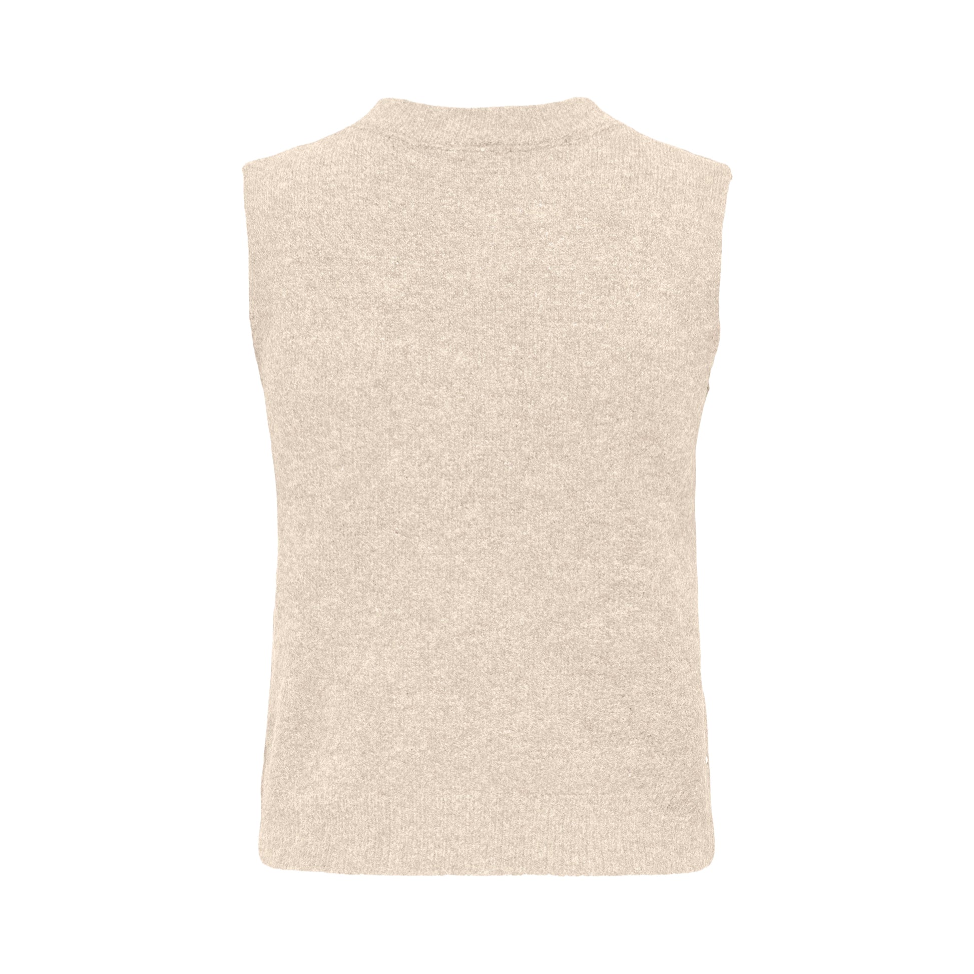 Only Renata Life SL O-Neck Pearl Vest Knit Whitecap Gray  - 15353076WG