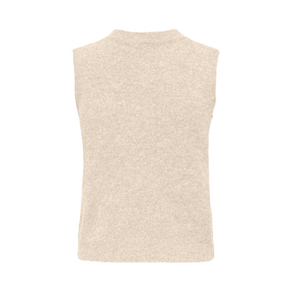 Only Renata Life SL O-Neck Pearl Vest Knit Whitecap Gray  - 15353076WG