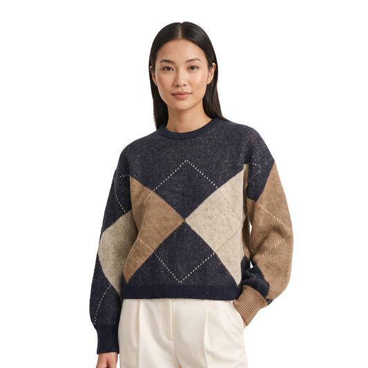 Only Noeme Life LS Jacquard O-Neck Noos Knit Night Sky  - 15353226NS