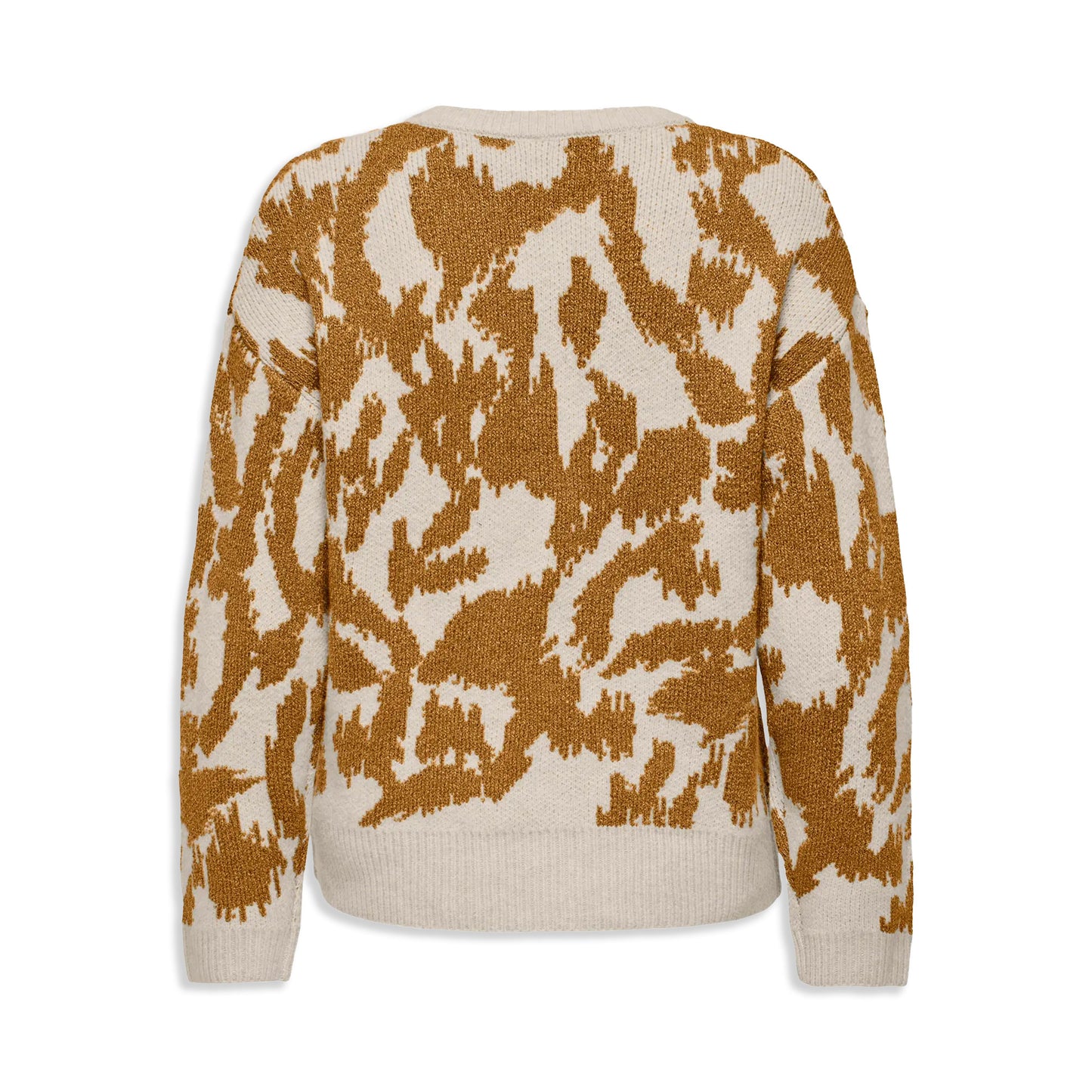 Only Gigi LS Glitter O-Neck Knit Birch/Golden Brown  - 15353238BGB