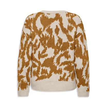 Only Gigi LS Glitter O-Neck Knit Birch/Golden Brown  - 15353238BGB