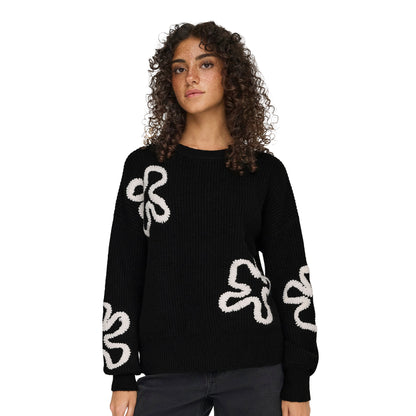 Only Daisy Life LS Stitch O-Neck Knit Black  - 15353299B