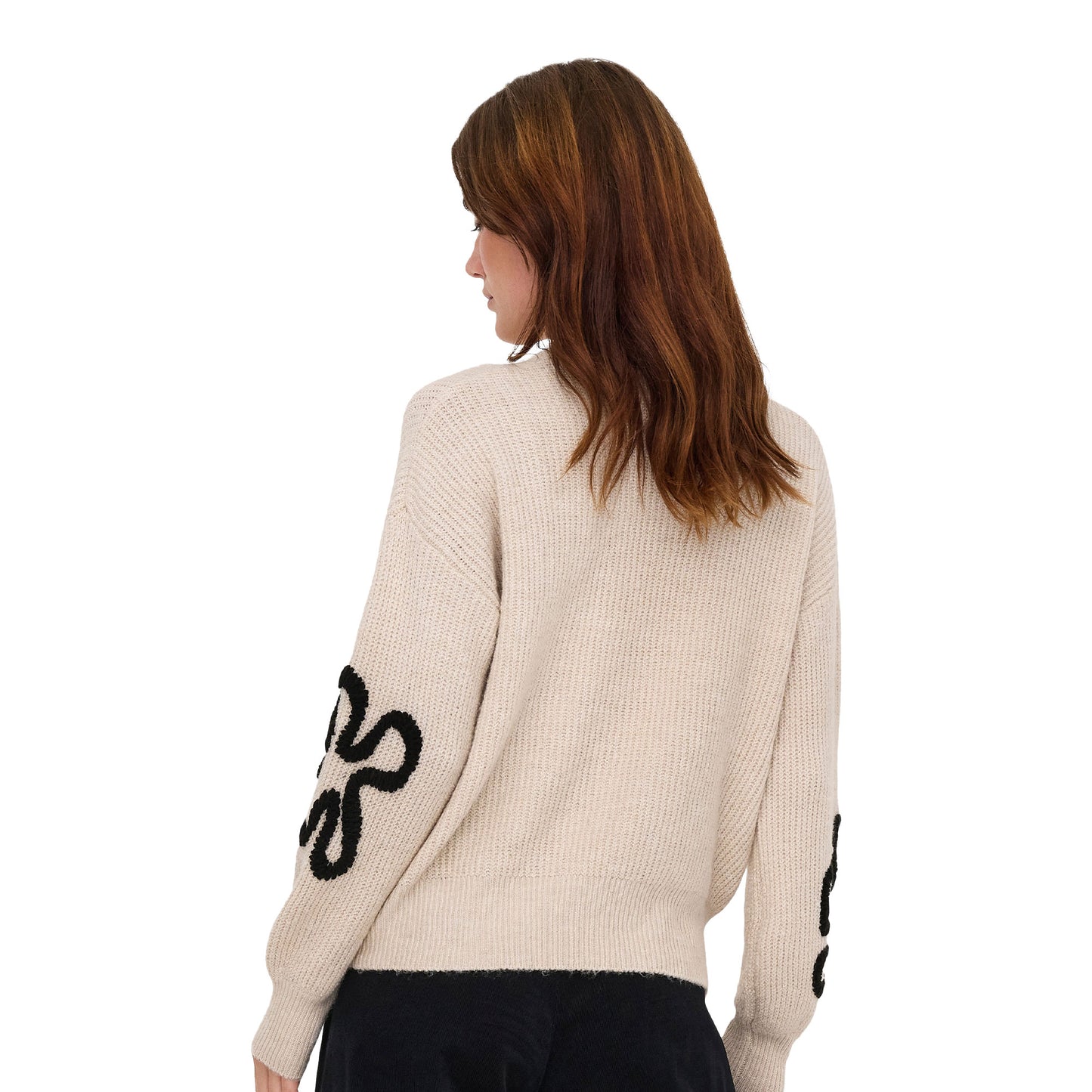 Only Daisy Life LS Stitch O-Neck Knit Pumice Stone  - 15353299PS