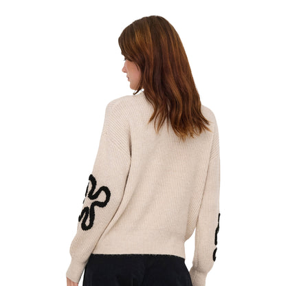 Only Daisy Life LS Stitch O-Neck Knit Pumice Stone  - 15353299PS