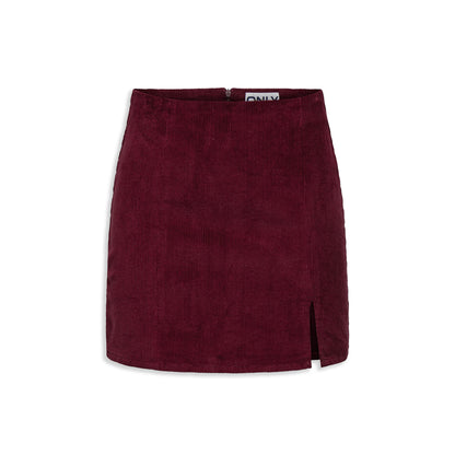 Only Leni-Global Short Cord Slit Skirt Cabernet  - 15353633C
