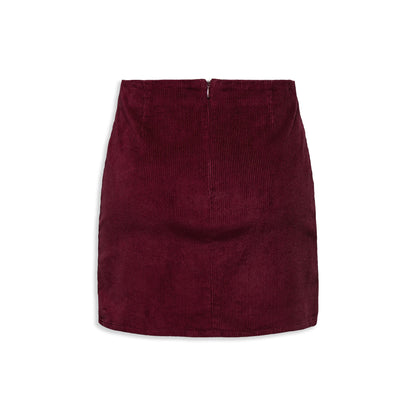 Only Leni-Global Short Cord Slit Skirt Cabernet  - 15353633C