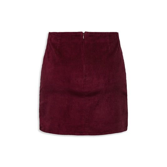 Only Leni-Global Short Cord Slit Skirt Cabernet  - 15353633C