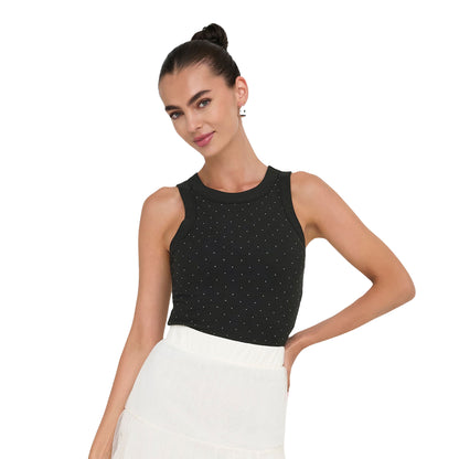 Only Arnhem S/L Rhinestone Top Black  - 15356205B