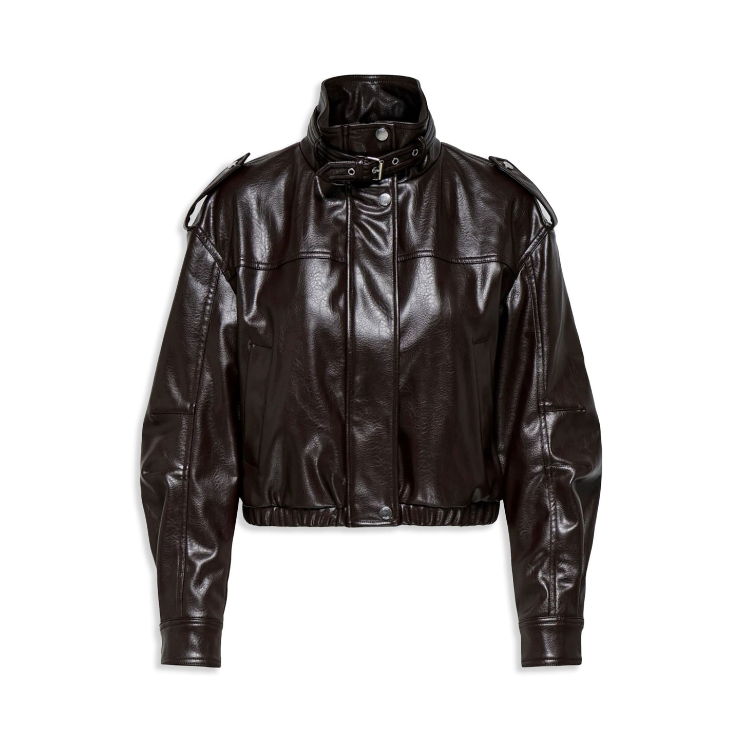 Only Sana Faux Leather Jacket Black Coffee  - 15356643BC