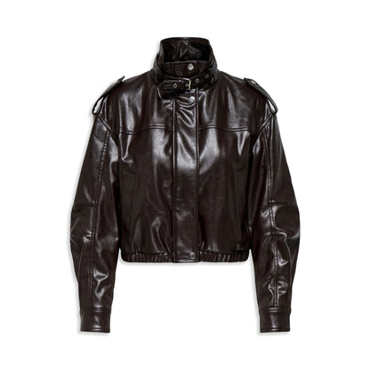 Only Sana Faux Leather Jacket Black Coffee  - 15356643BC