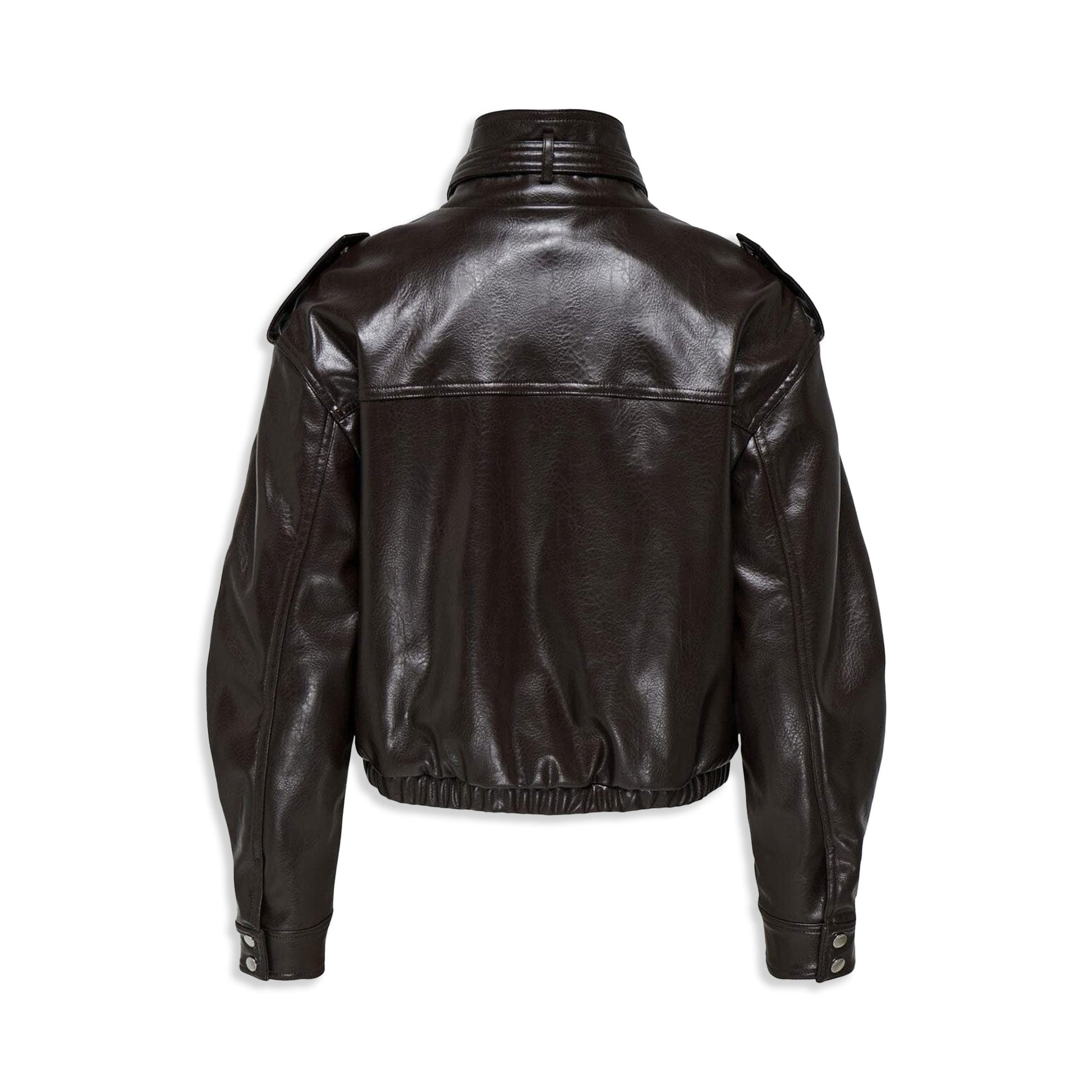 Only Sana Faux Leather Jacket Black Coffee  - 15356643BC