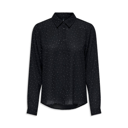 Only Zeke L/S Stud Shirt Wvn Black  - 15357355B