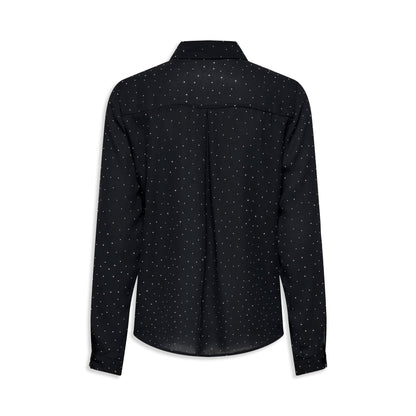 Only Zeke L/S Stud Shirt Wvn Black  - 15357355B