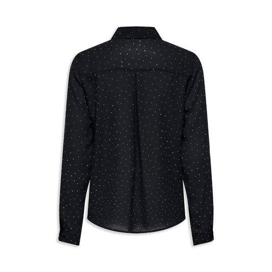 Only Zeke L/S Stud Shirt Wvn Black  - 15357355B