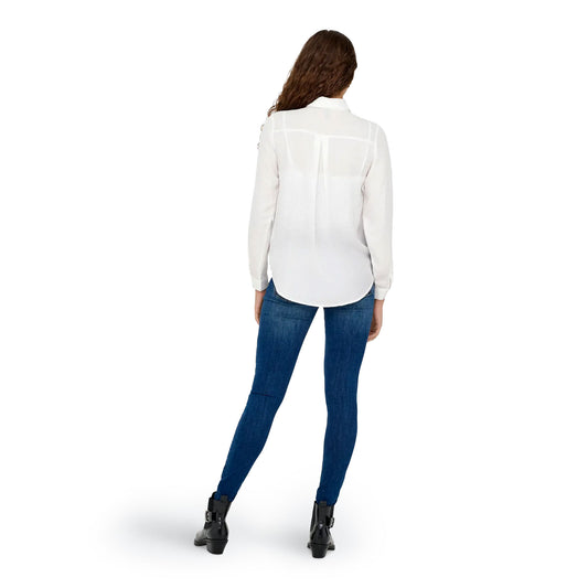 Only Zeke L/S Stud Shirt Wvn Cloud Dancer  - 15357355CD