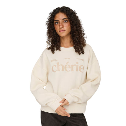Only Best L/S Print Crew Neck Sweat Birch  - 15357681B