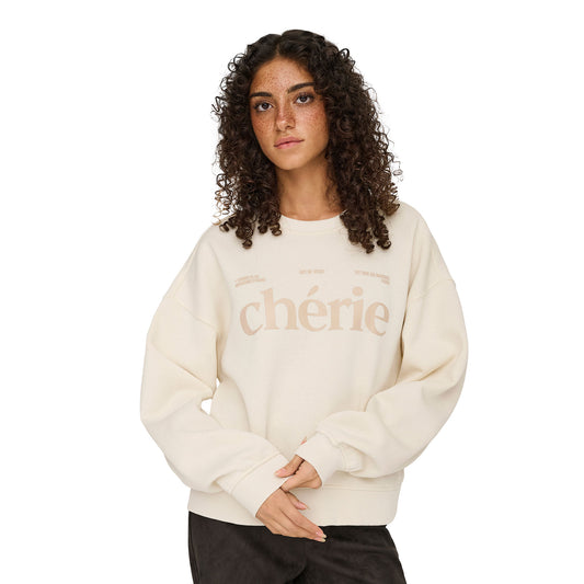 Only Best L/S Print Crew Neck Sweat Birch  - 15357681B