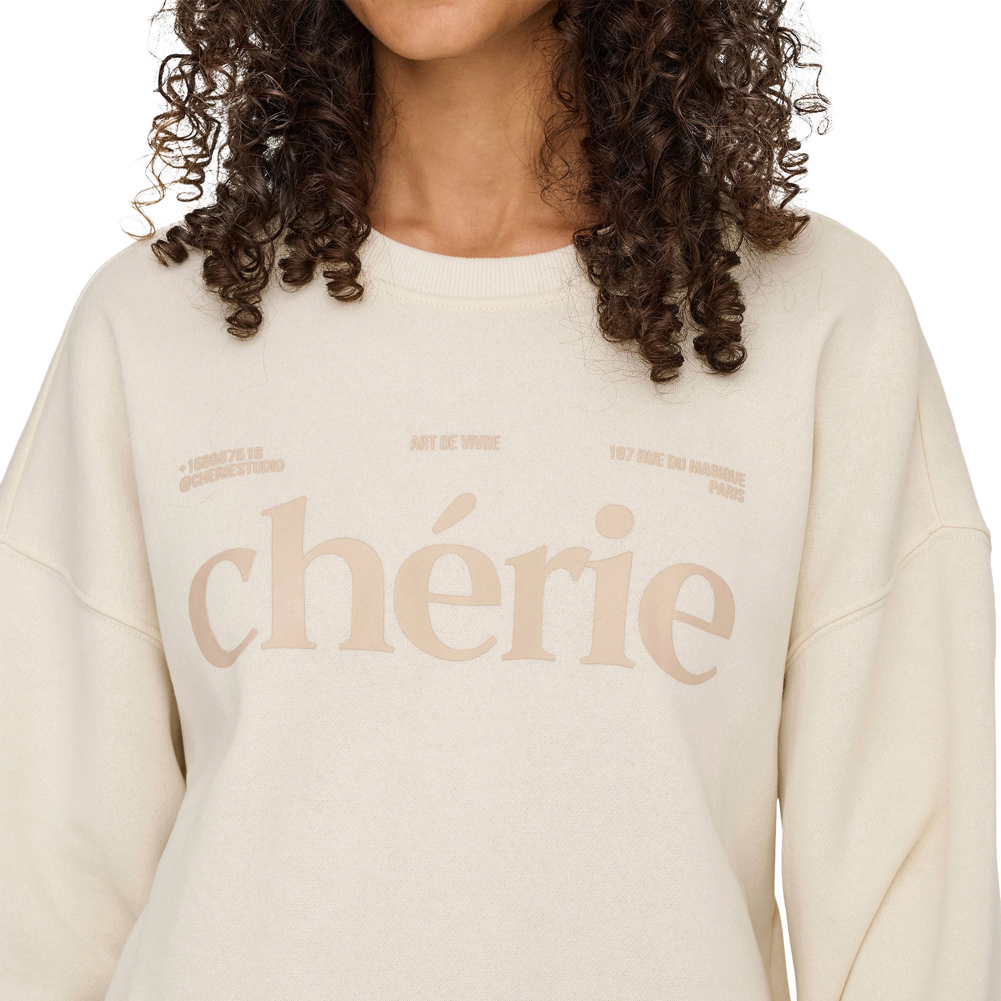 Only Best L/S Print Crew Neck Sweat Birch  - 15357681B