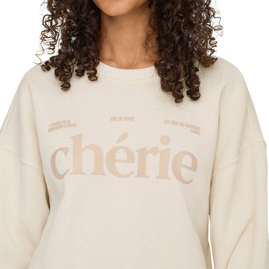 Only Best L/S Print Crew Neck Sweat Birch  - 15357681B