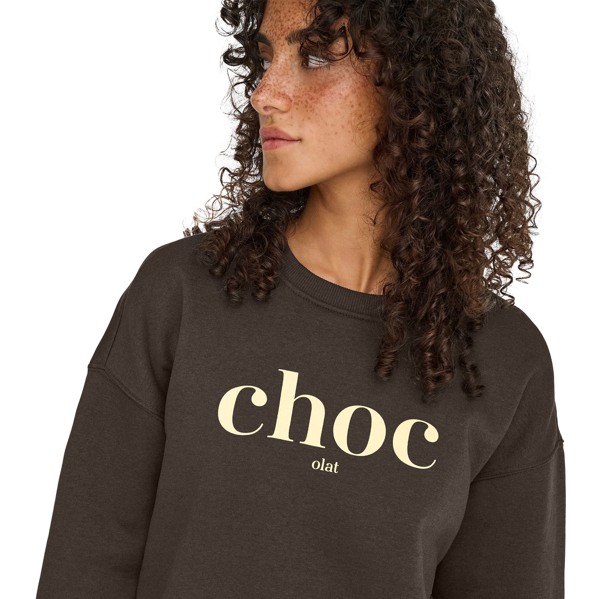 Only Best L/S Print Crew Neck Sweat Chocolate Torte  - 15357681CT