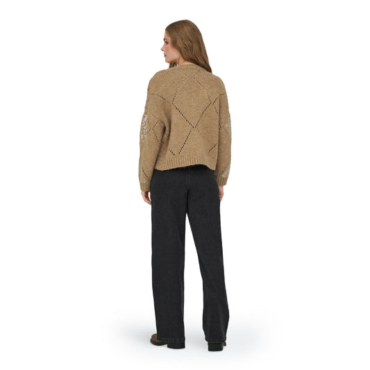 Only Kansas Life LS Sequins O-Neck Knit Tannin  - 15358402T