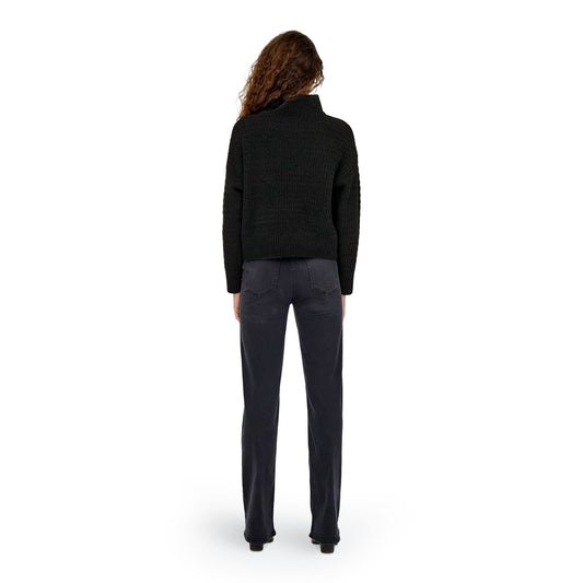 Only Globe LS Highneck BF Knit Black  - 15358582B