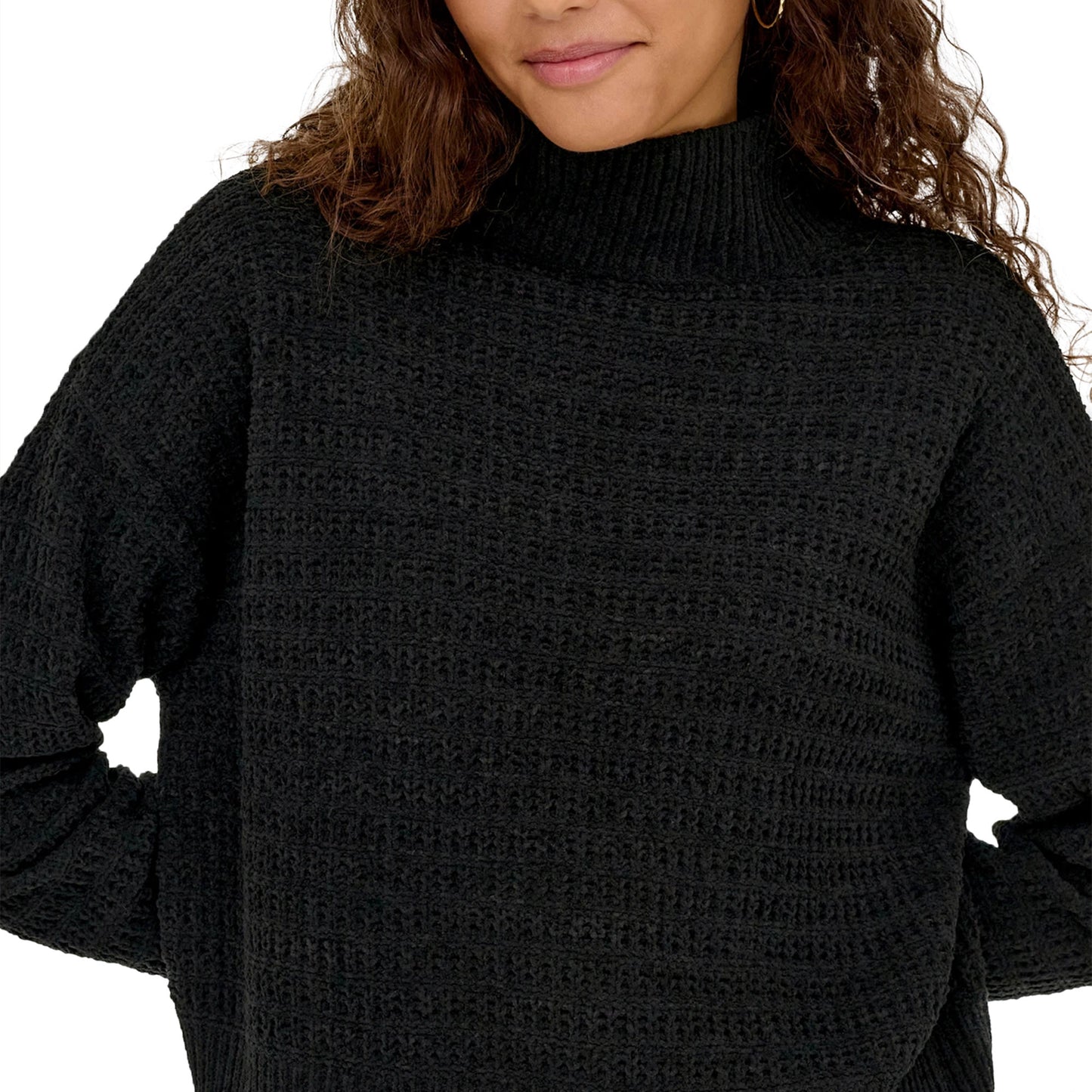 Only Globe LS Highneck BF Knit Black  - 15358582B