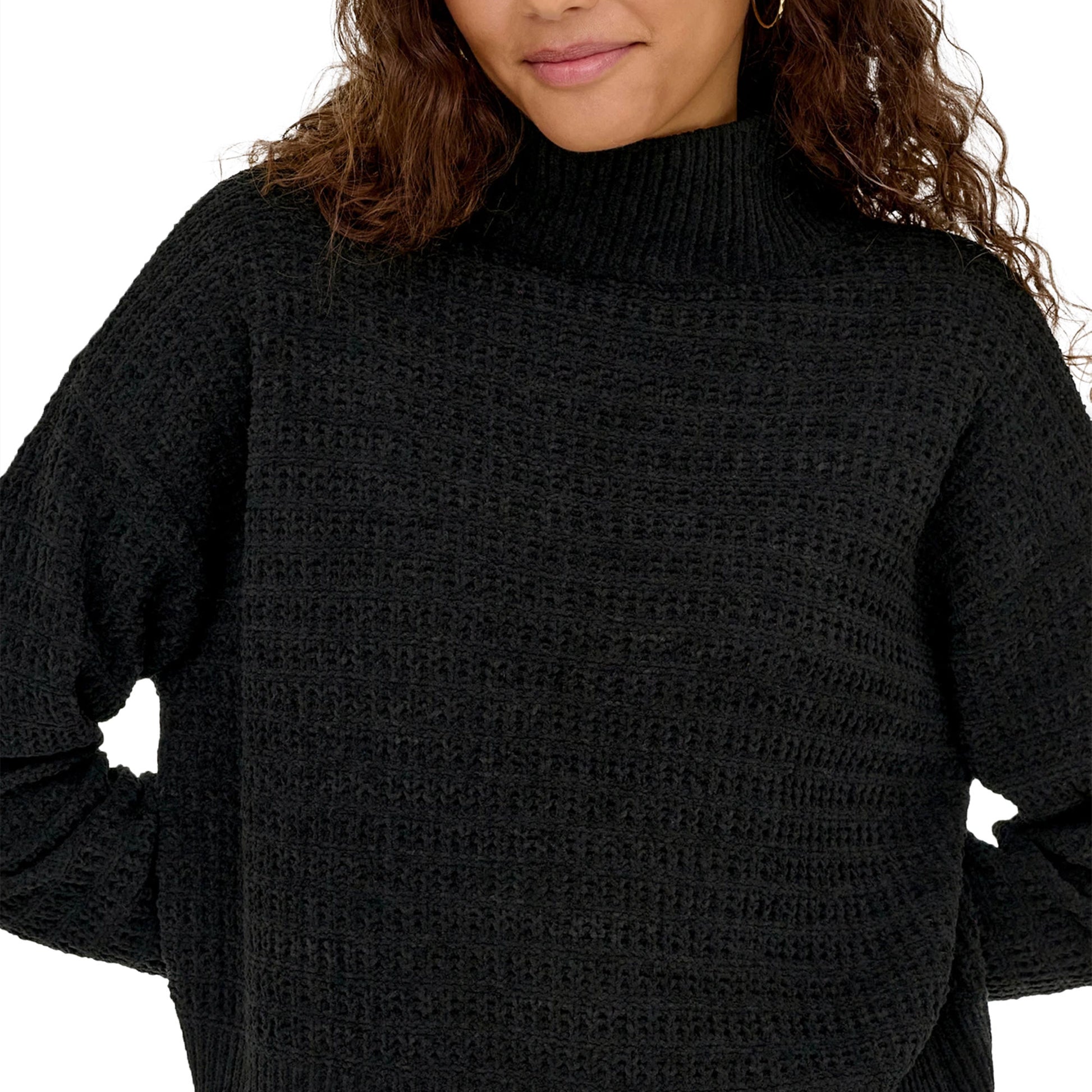 Only Globe LS Highneck BF Knit Black  - 15358582B