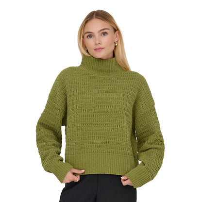 Only Globe LS Highneck BF Knit Peat Moss  - 15358582PM