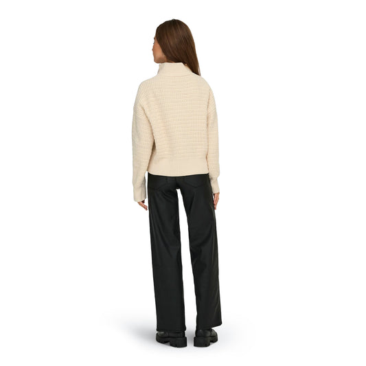 Only Globe LS Highneck BF Knit Whitecap Gray  - 15358582WG
