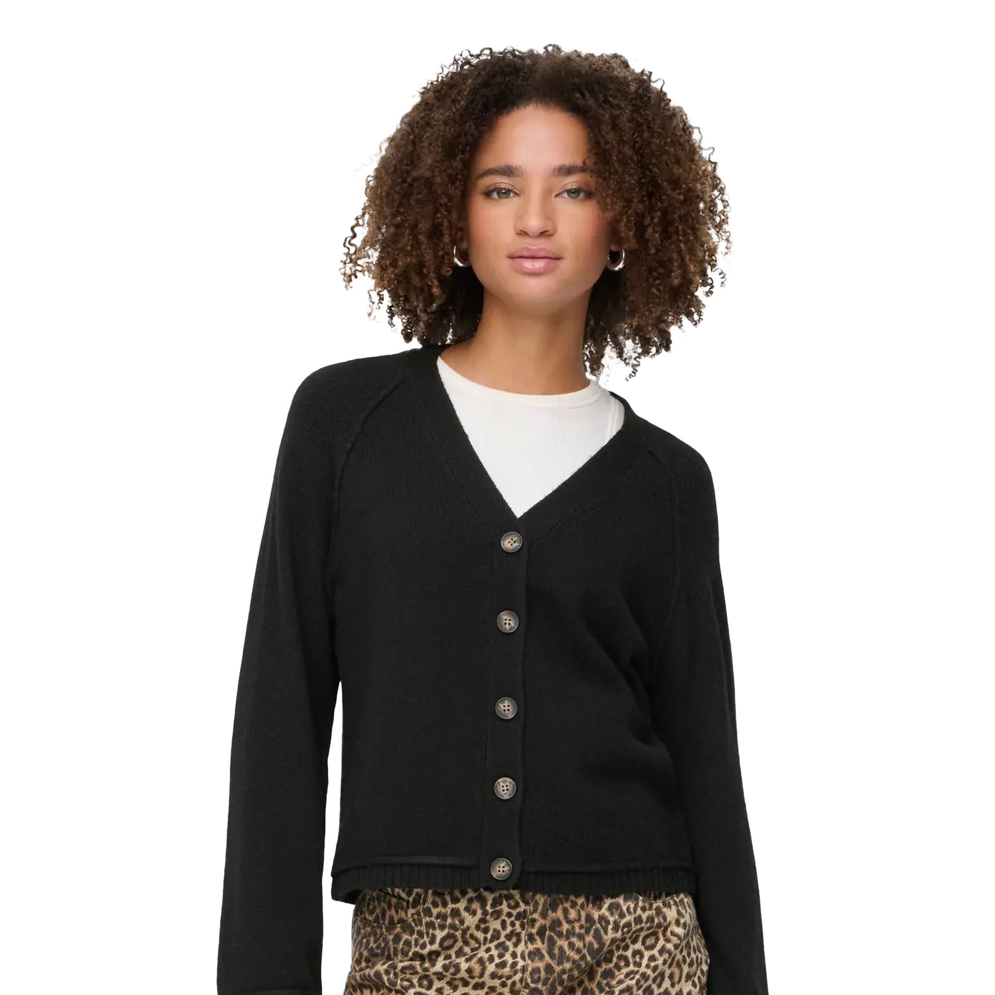 Only Hazel Life LS Cardigan BF Knit Black  - 15358596B