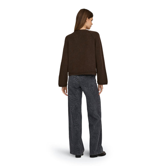 Only Hazel Life LS Cardigan BF Knit Chocolate Martini  - 15358596CM
