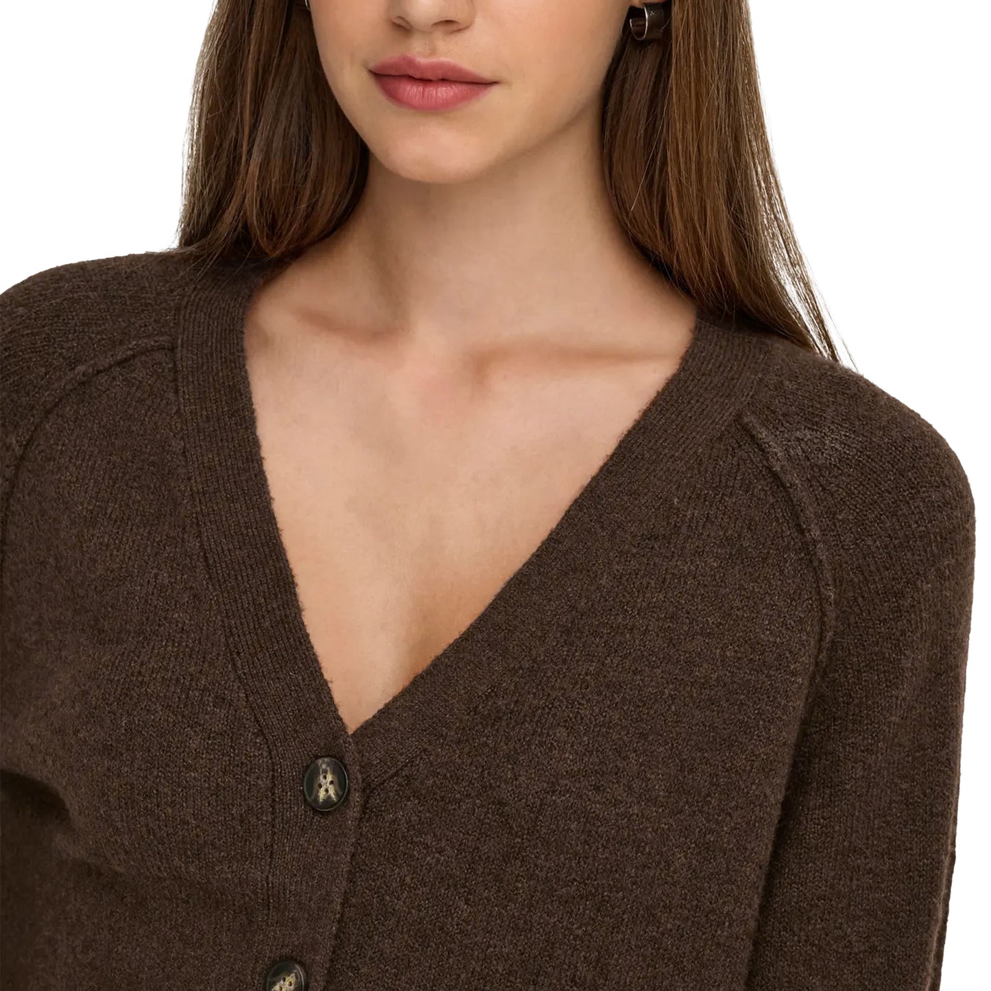Only Hazel Life LS Cardigan BF Knit Chocolate Martini  - 15358596CM