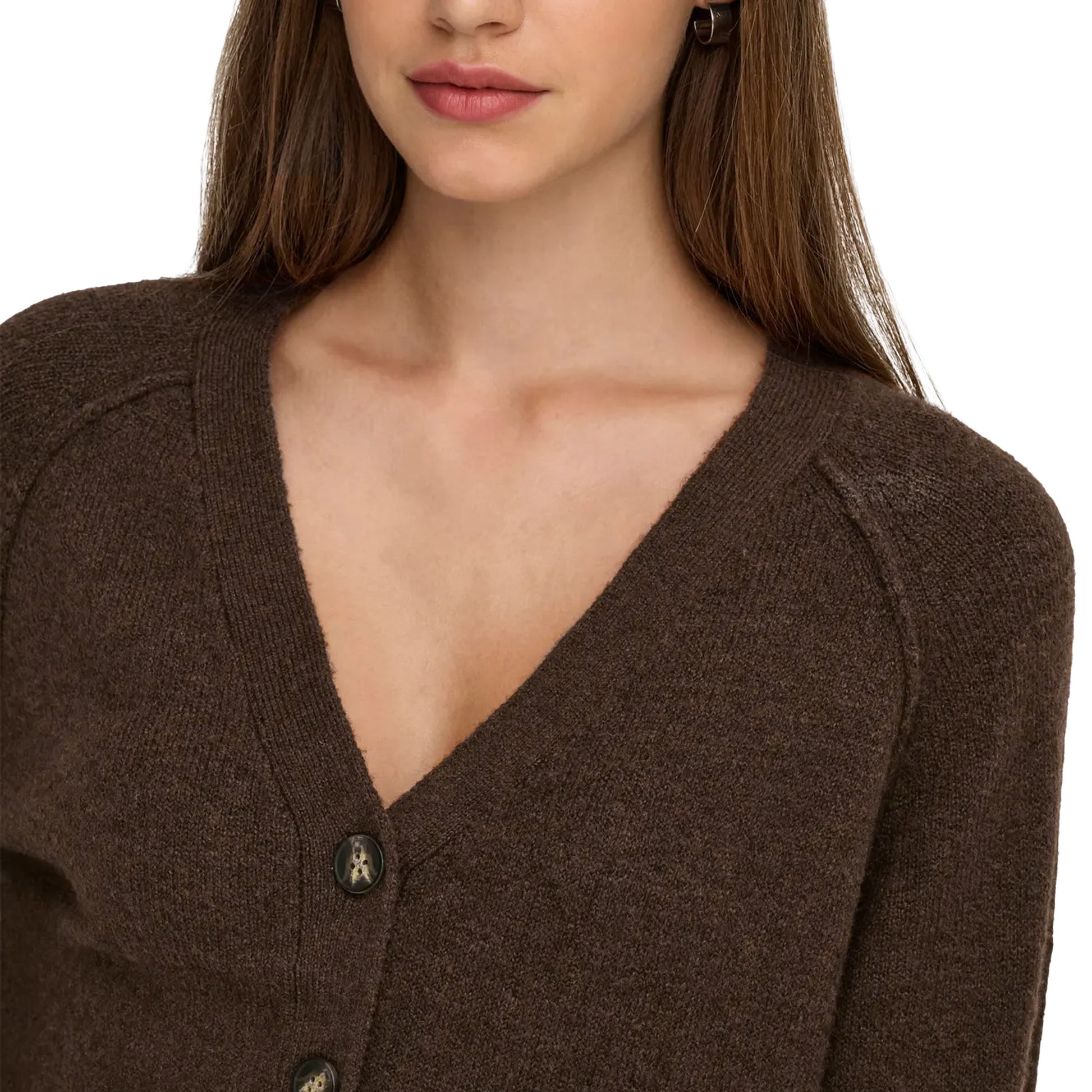 Only Hazel Life LS Cardigan BF Knit Chocolate Martini  - 15358596CM