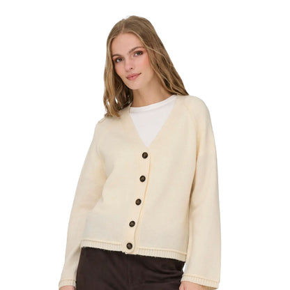 Only Hazel Life LS Cardigan BF Knit Whitecap Gray  - 15358596WG