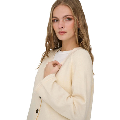 Only Hazel Life LS Cardigan BF Knit Whitecap Gray  - 15358596WG