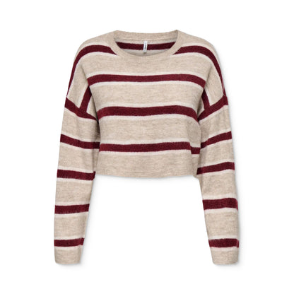 Only Talio LS Short O-Neck BF Knit Humus  - 15358603H