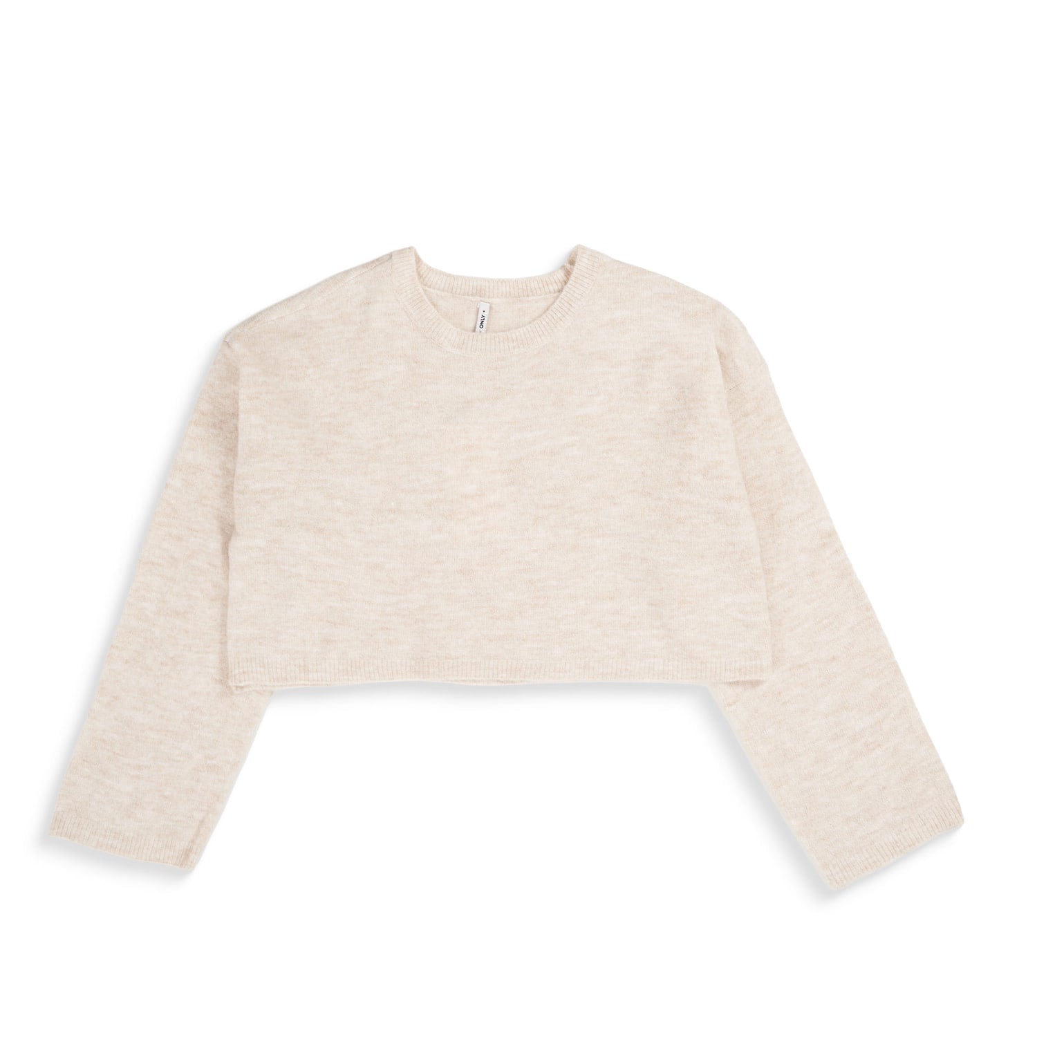 Only Talio LS Short O-Neck BF Knit Whitecap Gray  - 15358603WG