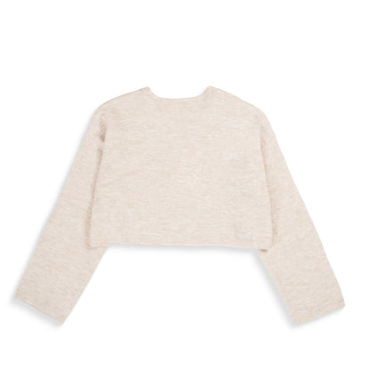 Only Talio LS Short O-Neck BF Knit Whitecap Gray  - 15358603WG