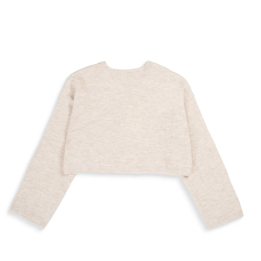 Only Talio LS Short O-Neck BF Knit Whitecap Gray  - 15358603WG