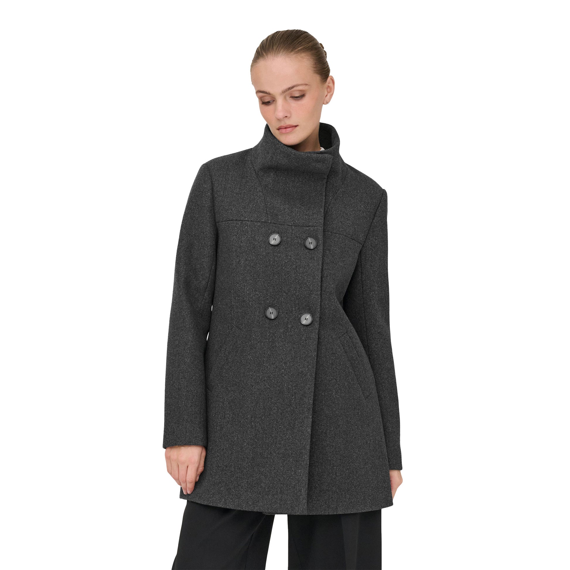 Only Blake Life DB Coat BF Dark Grey Melange  - 15358884DGM