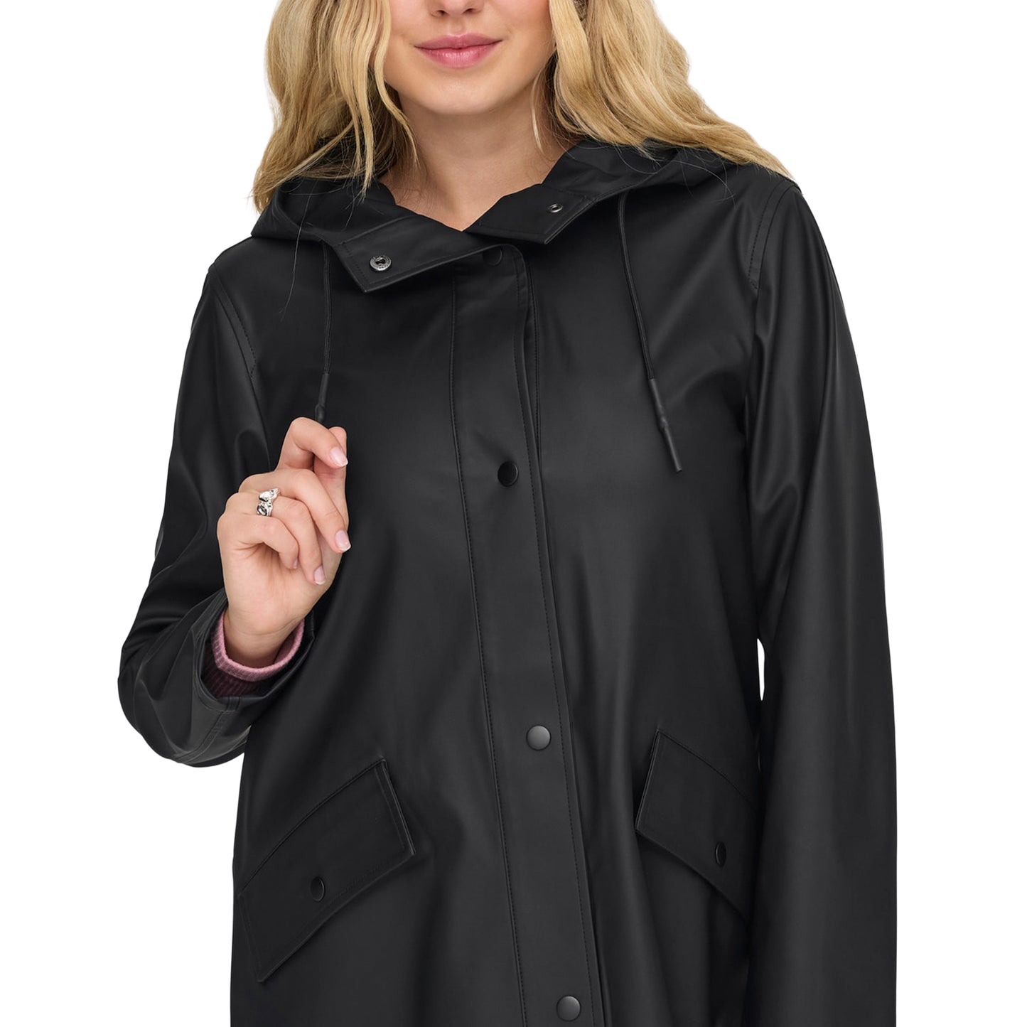 Only Elisa Short Fry Raincoat Black  - 15359046B