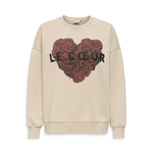 Only Sinna L/S O-Neck Print Box Sweat Pumice Stone  - 15360259PS