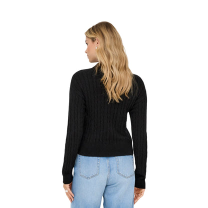 Only Katia LS Cable Polo CC Knit Black