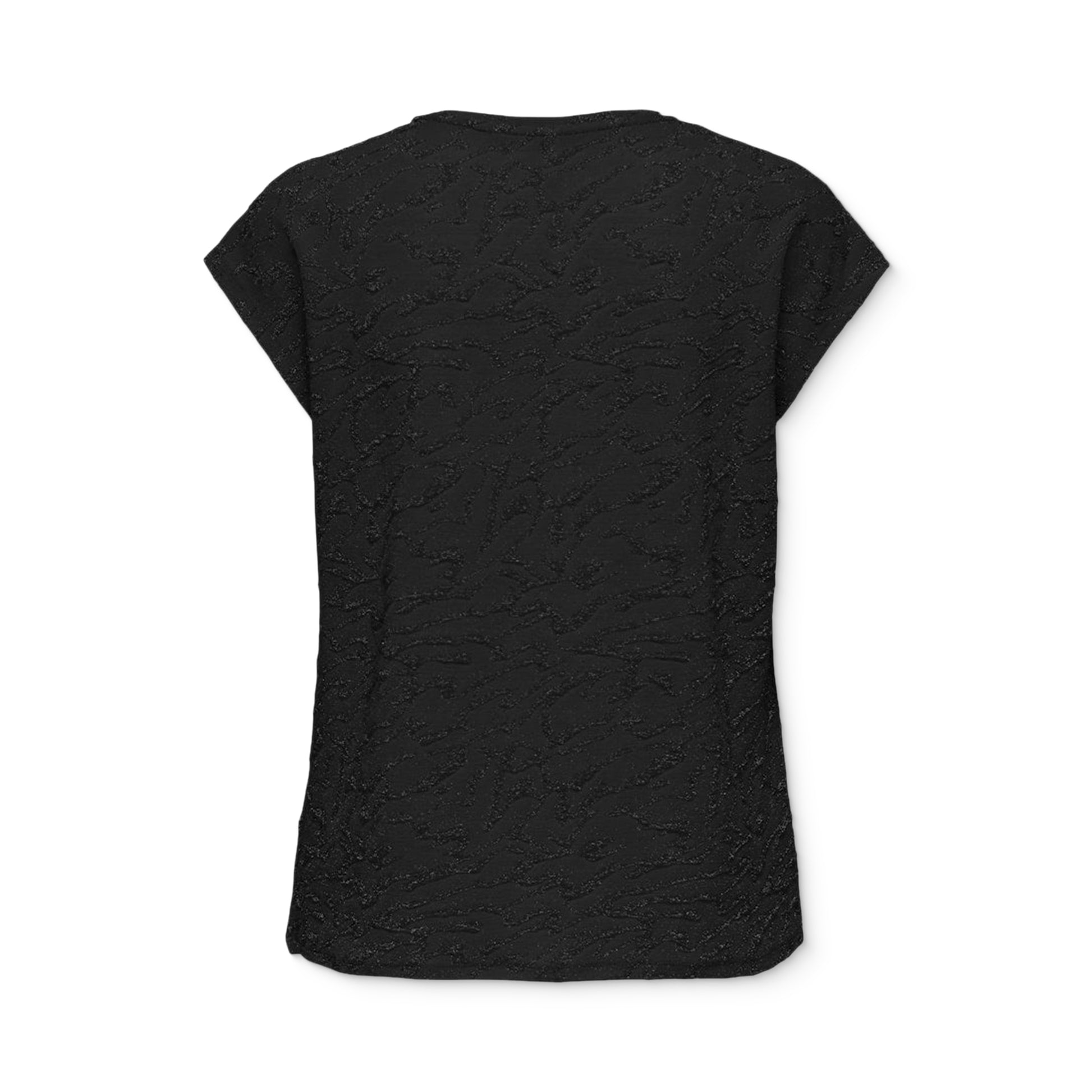 Only Carol S/S V-Neck Glitter Top Black/Zebra  - 15360960BZ