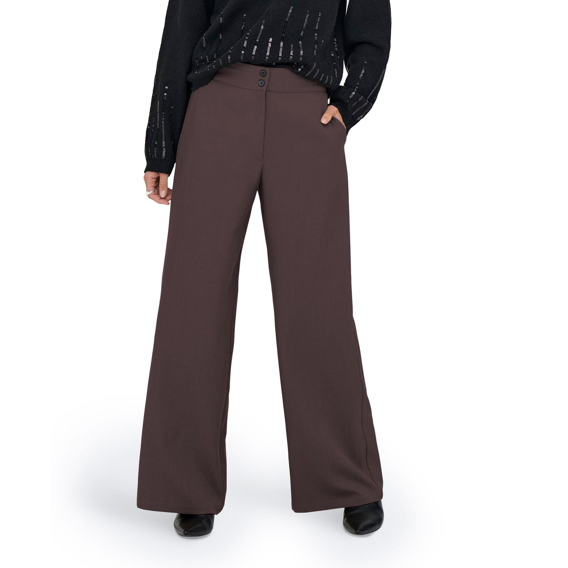 JDY Dora HW Wide Pant Fudge  - 15361050F
