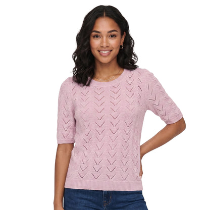 Only Sunny SS O-Neck Knit Pale Lilac  - 15364758PL