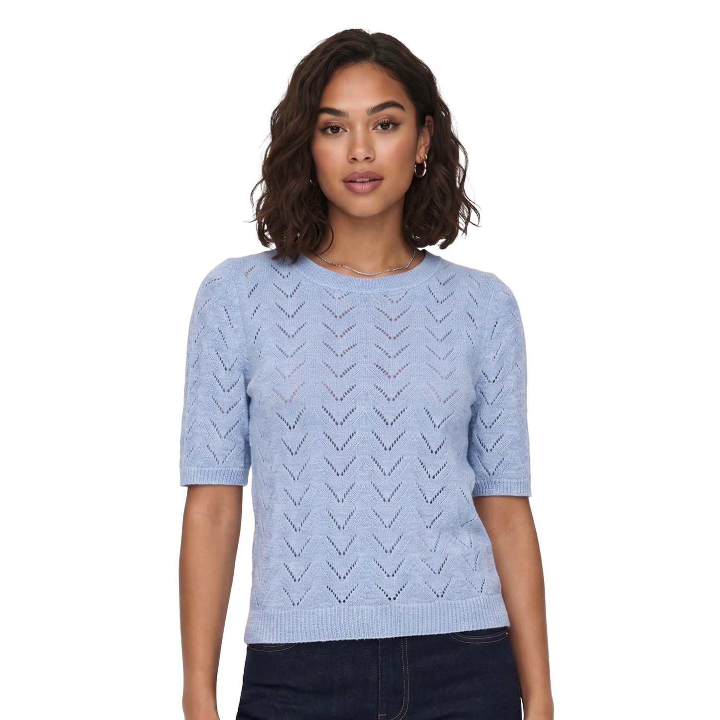 Only Sunny SS O-Neck Knit Soft Chambray  - 15364758SC