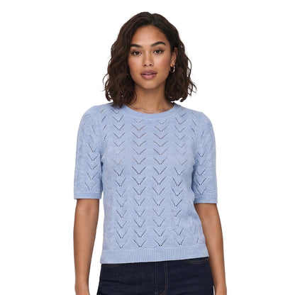 Only Sunny SS O-Neck Knit Soft Chambray  - 15364758SC